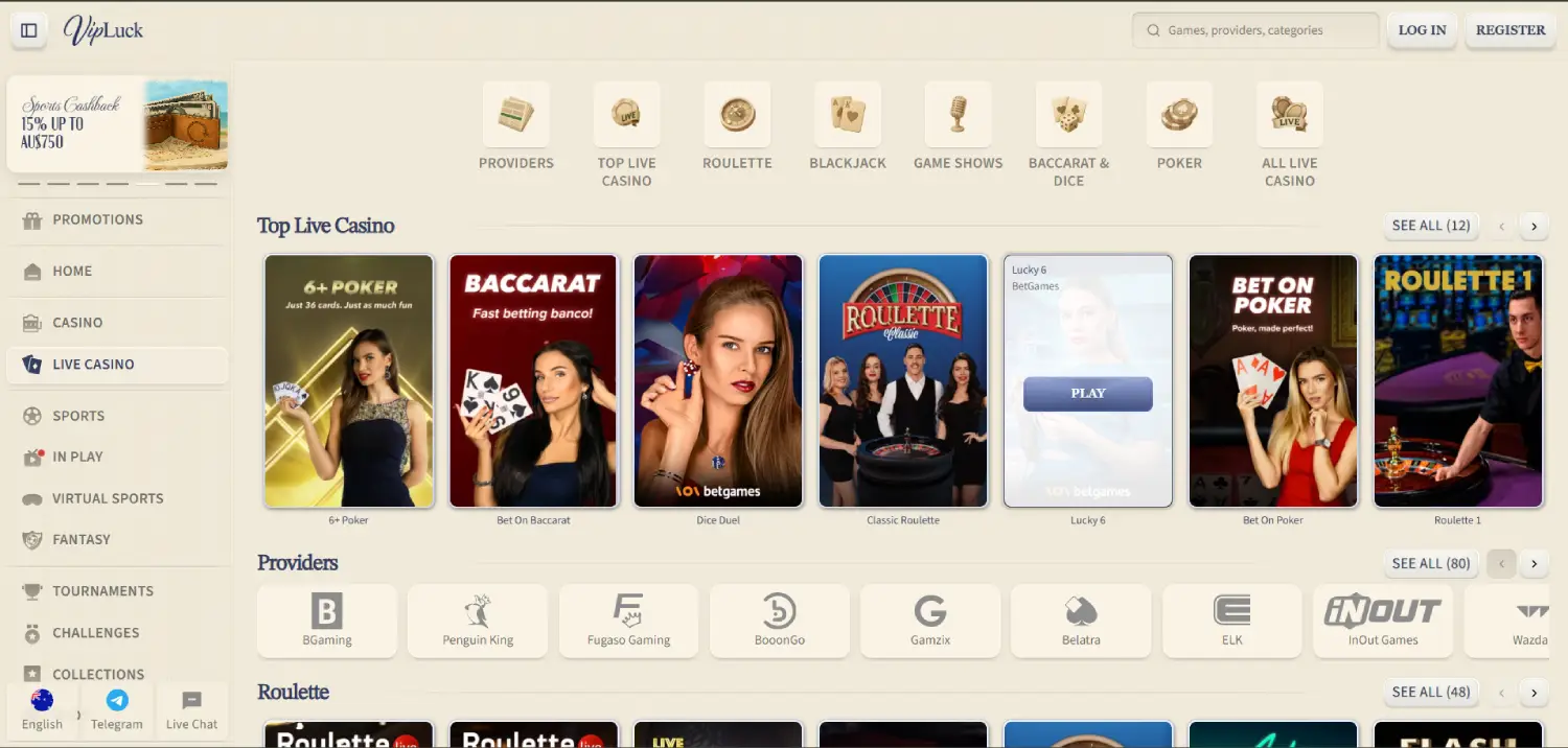 vipluck-live-casino-page
